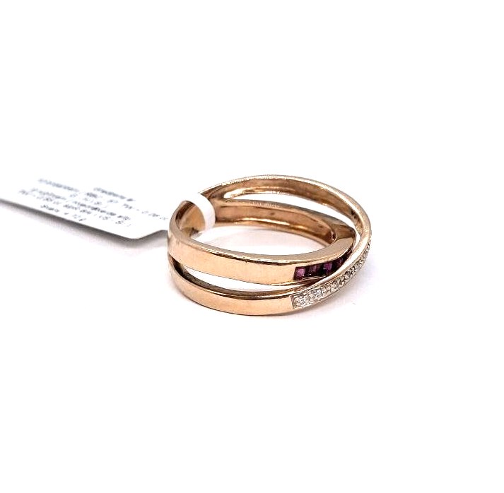 Gredzens ar briljantiem (0.06 ct) un rubīniem (0.55 ct)  6510-3461