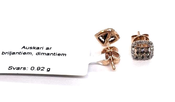 Auskari ar briljantiem (0.18 ct) 3122-3463