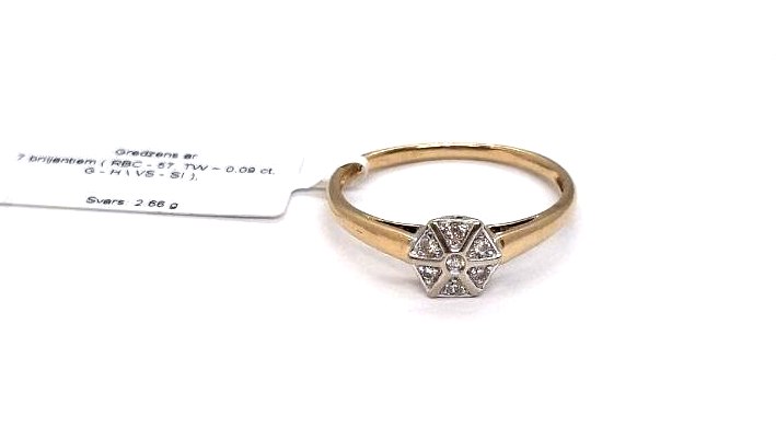 Gredzens ar briljantiem (0.09 ct) 13530-3451
