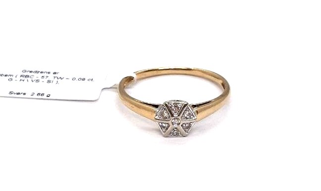 Gredzens ar briljantiem (0.09 ct) 13530-3451