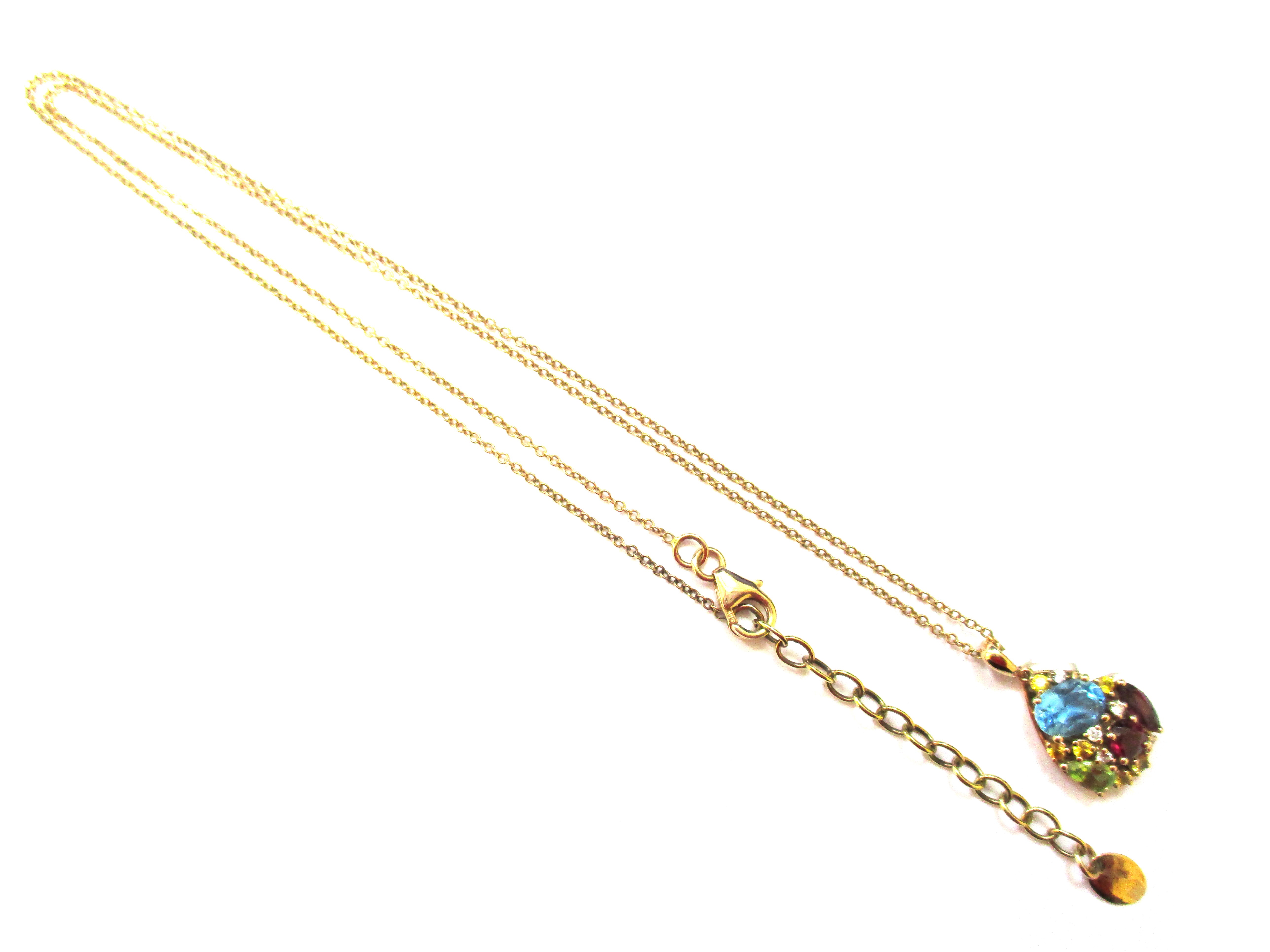 Kaklarota ar briljantiem (0.05 ct), dzelteniem safīriem (0.18 ct), topāzu, granātiem, peridotu 13731-0561